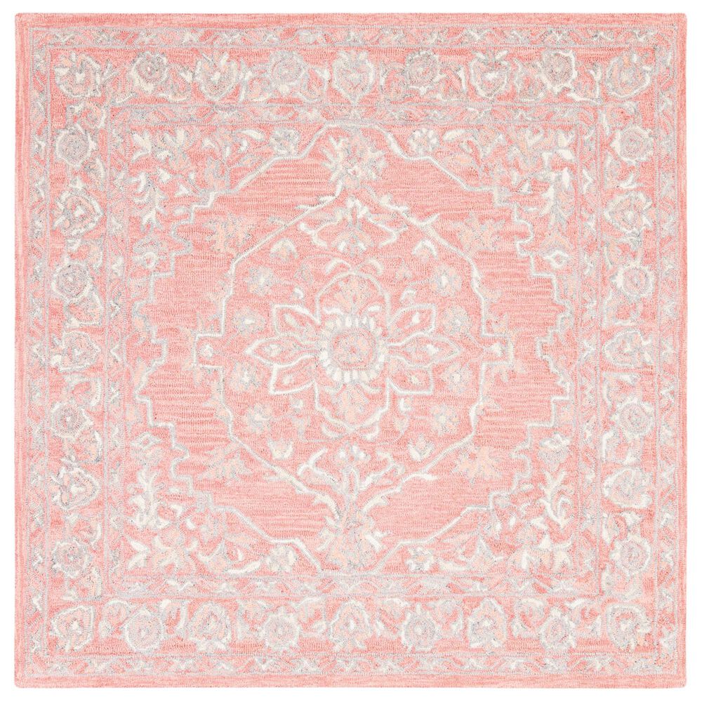Safavieh Micro-Loop Oriental 5' Square Pink and Ivory Area Rug