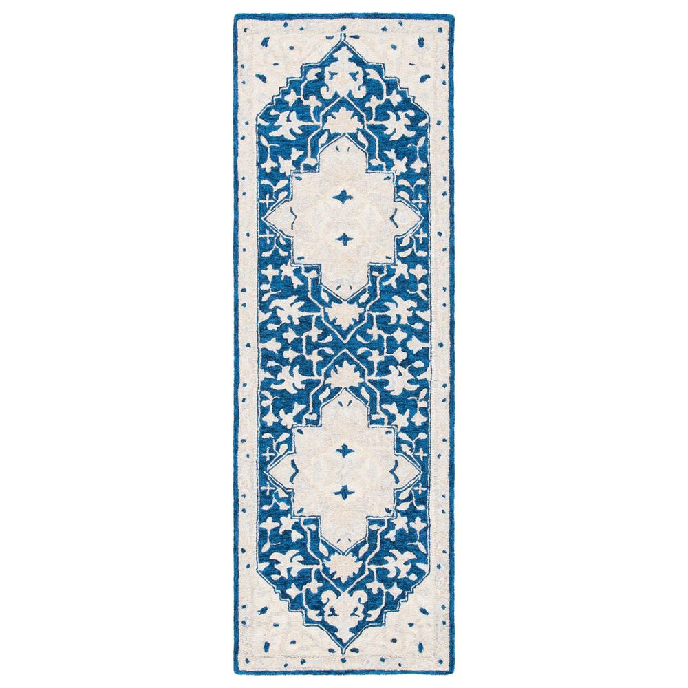 Safavieh Micro-Loop 2'3" x 7' Navy and Ivory Runner