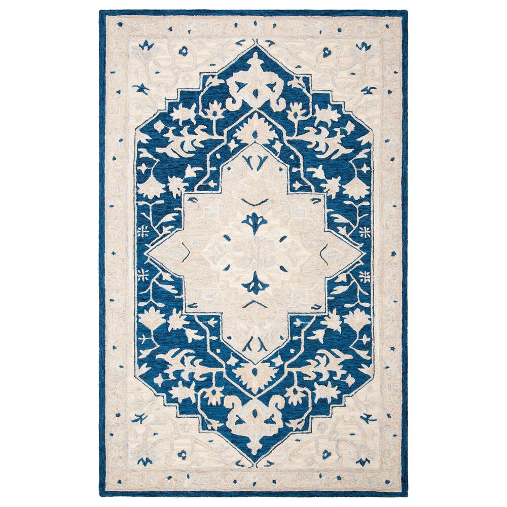Safavieh Micro-Loop 4' x 6' Navy and Ivory Area Rug
