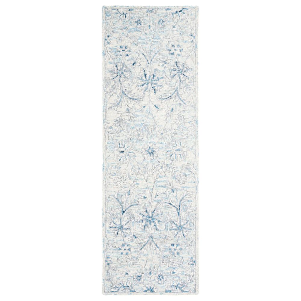 Safavieh Micro-Loop MLP506M 2'3" x 7' Light Blue and Ivory Runner