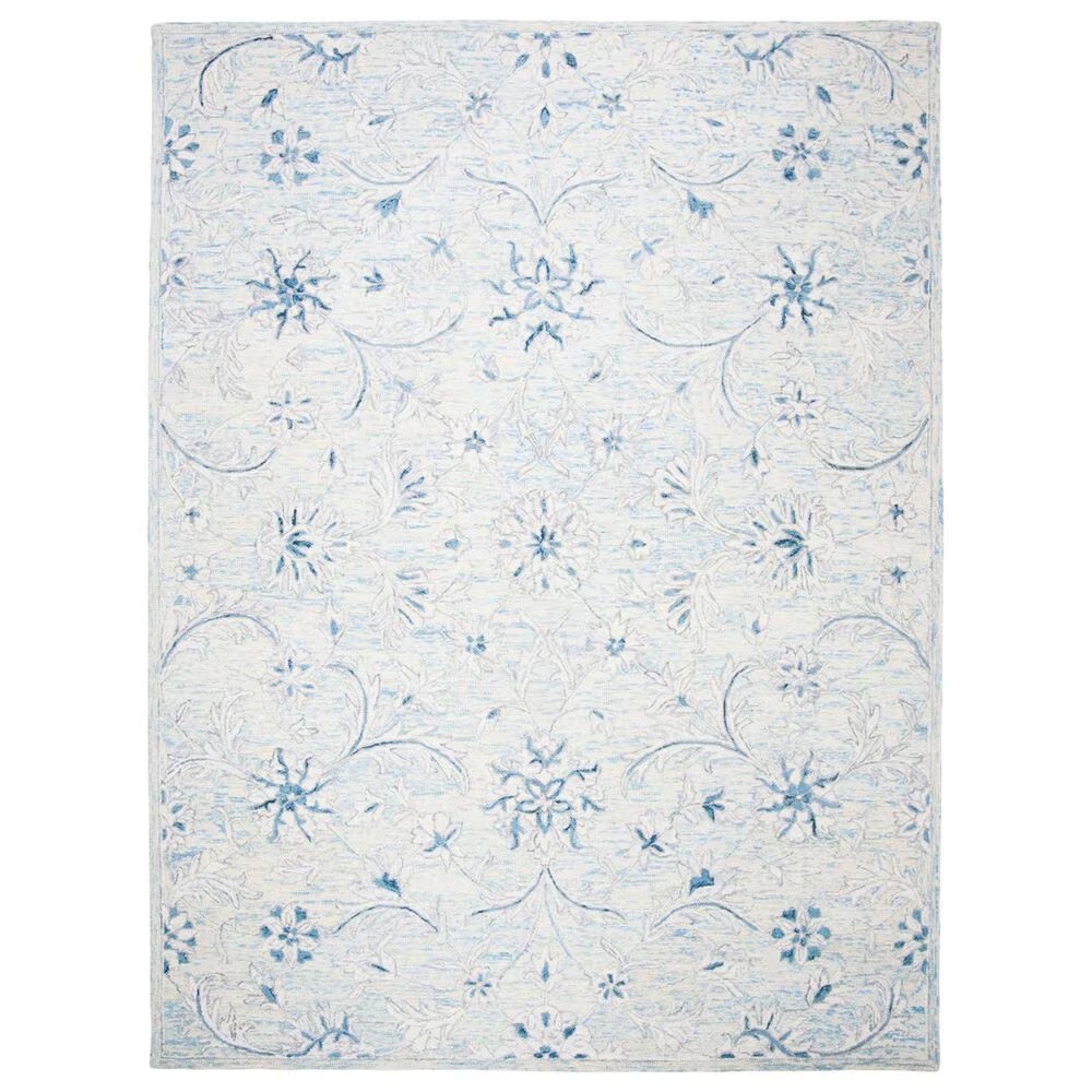 Safavieh Micro-Loop MLP506M 9' x 12' Light Blue and Ivory Area Rug