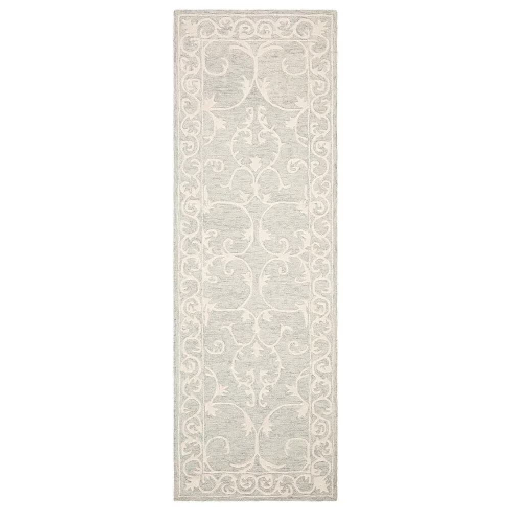 Safavieh Micro-Loop MLP507F 2'3" x 11' Light Grey and Ivory Runner