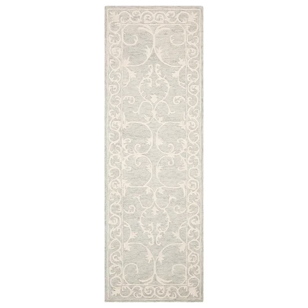 Safavieh Micro-Loop MLP507F 2'3" x 7' Light Grey and Ivory Runner