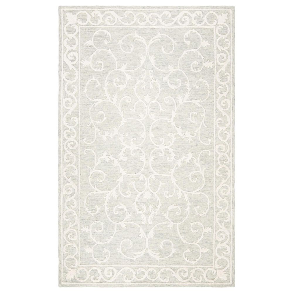 Safavieh Micro-Loop MLP507F 5' x 8' Light Grey and Ivory Area Rug