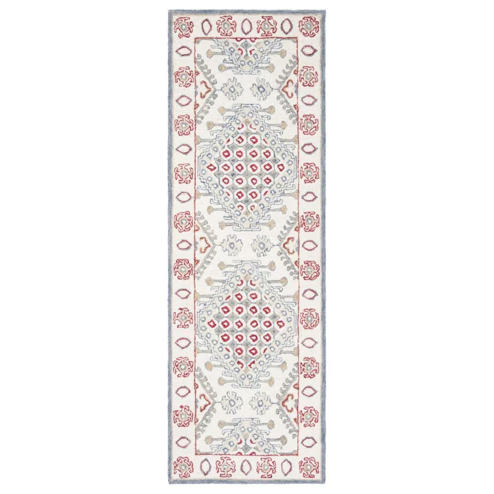 Safavieh Micro-Loop 2'3" x 7' Ivory and Red Runner
