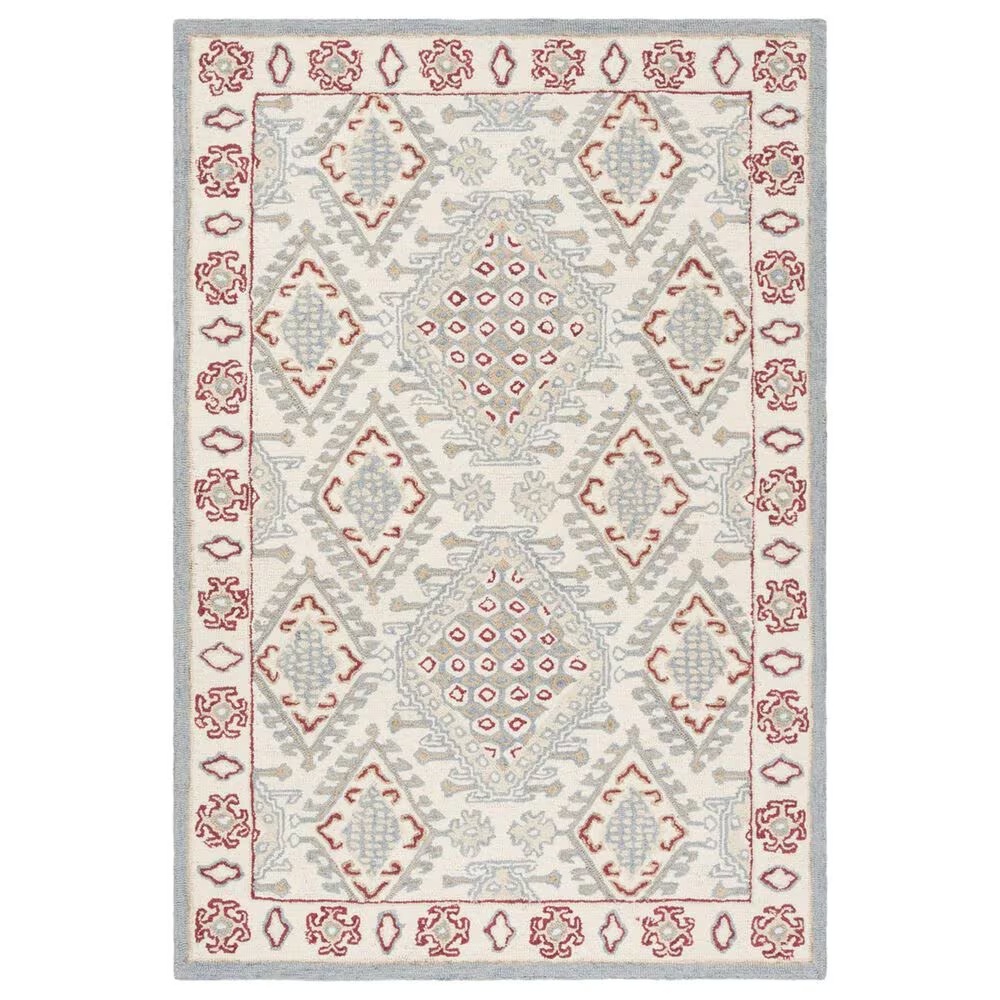 Safavieh Micro-Loop 4' x 6' Ivory and Red Area Rug