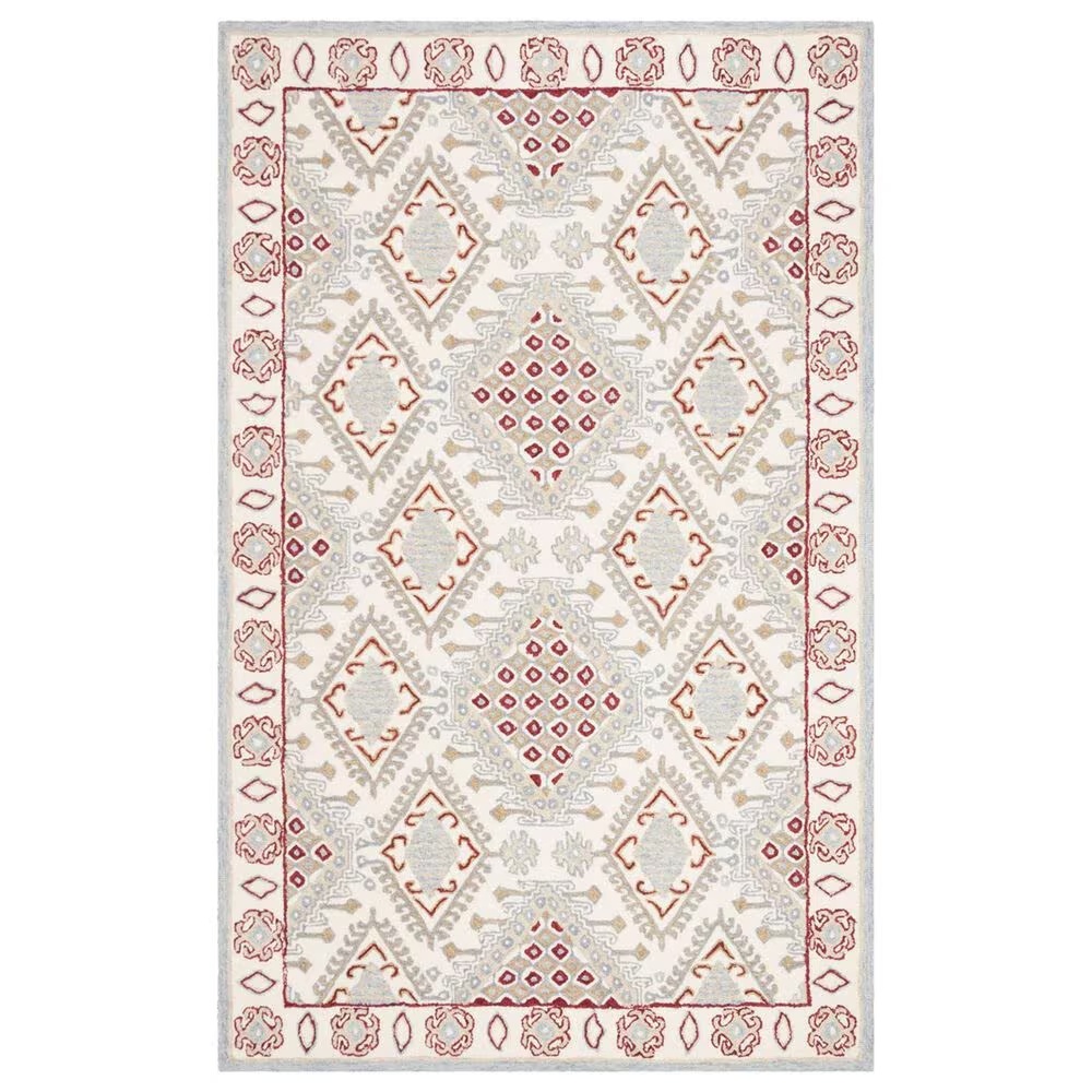 Safavieh Micro-Loop 5' x 8' Ivory and Red Area Rug