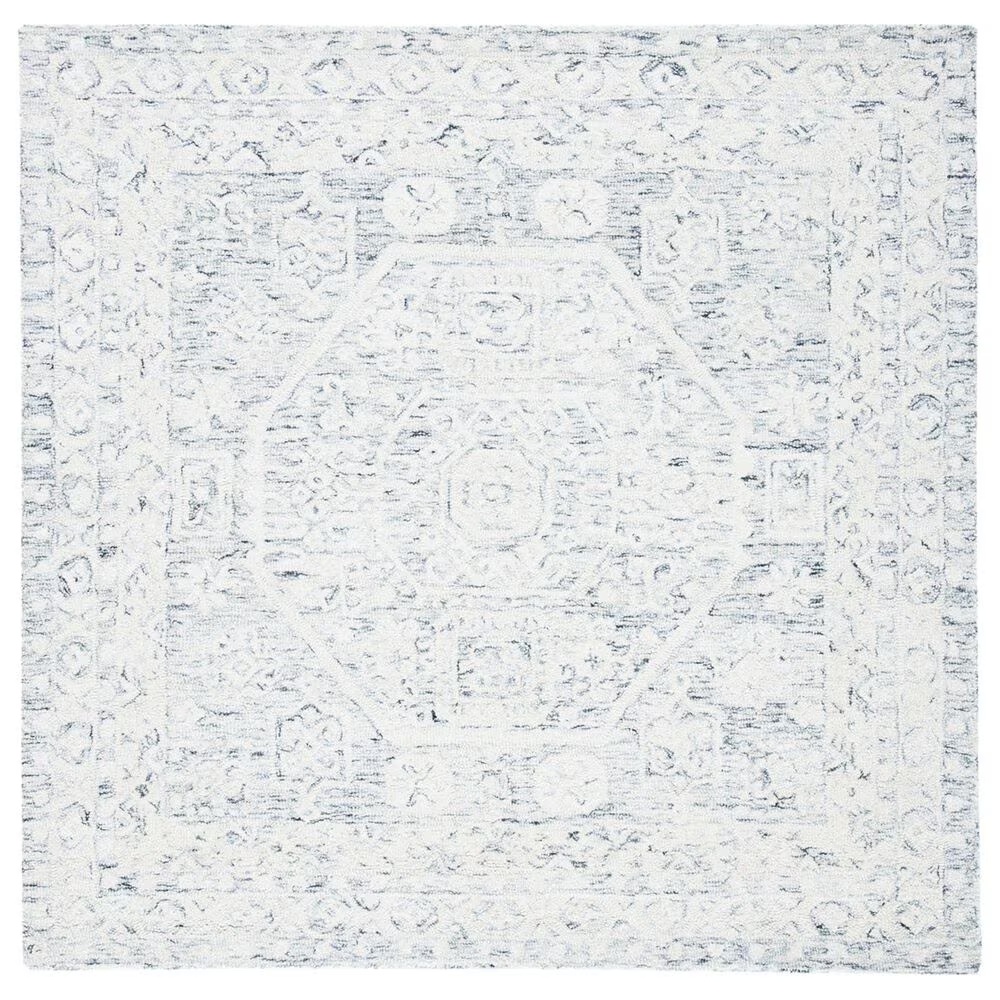 Safavieh Micro-Loop Oriental 5' Square Charcoal and Ivory Area Rug