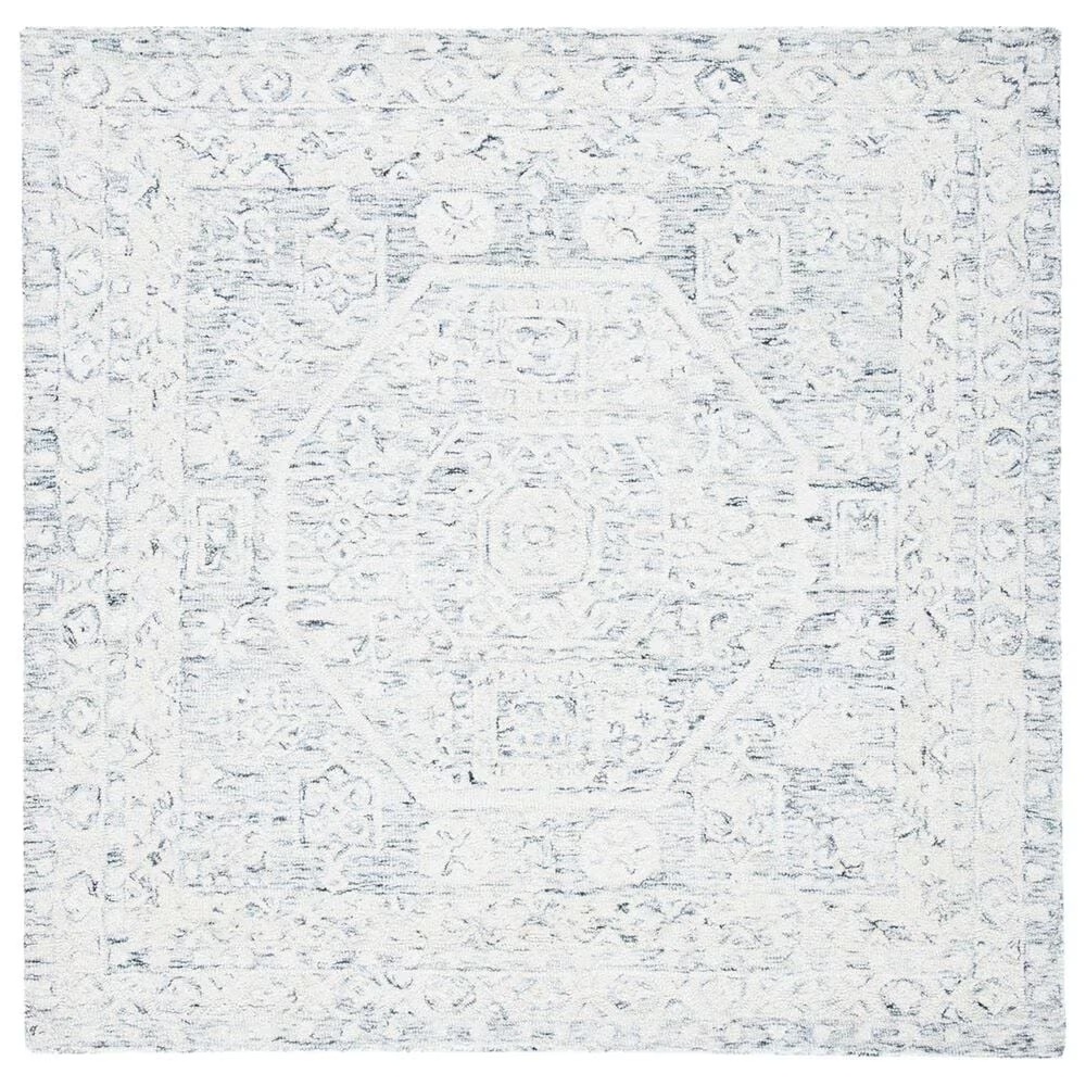 Safavieh Micro-Loop Oriental 7' Square Charcoal and Ivory Area Rug