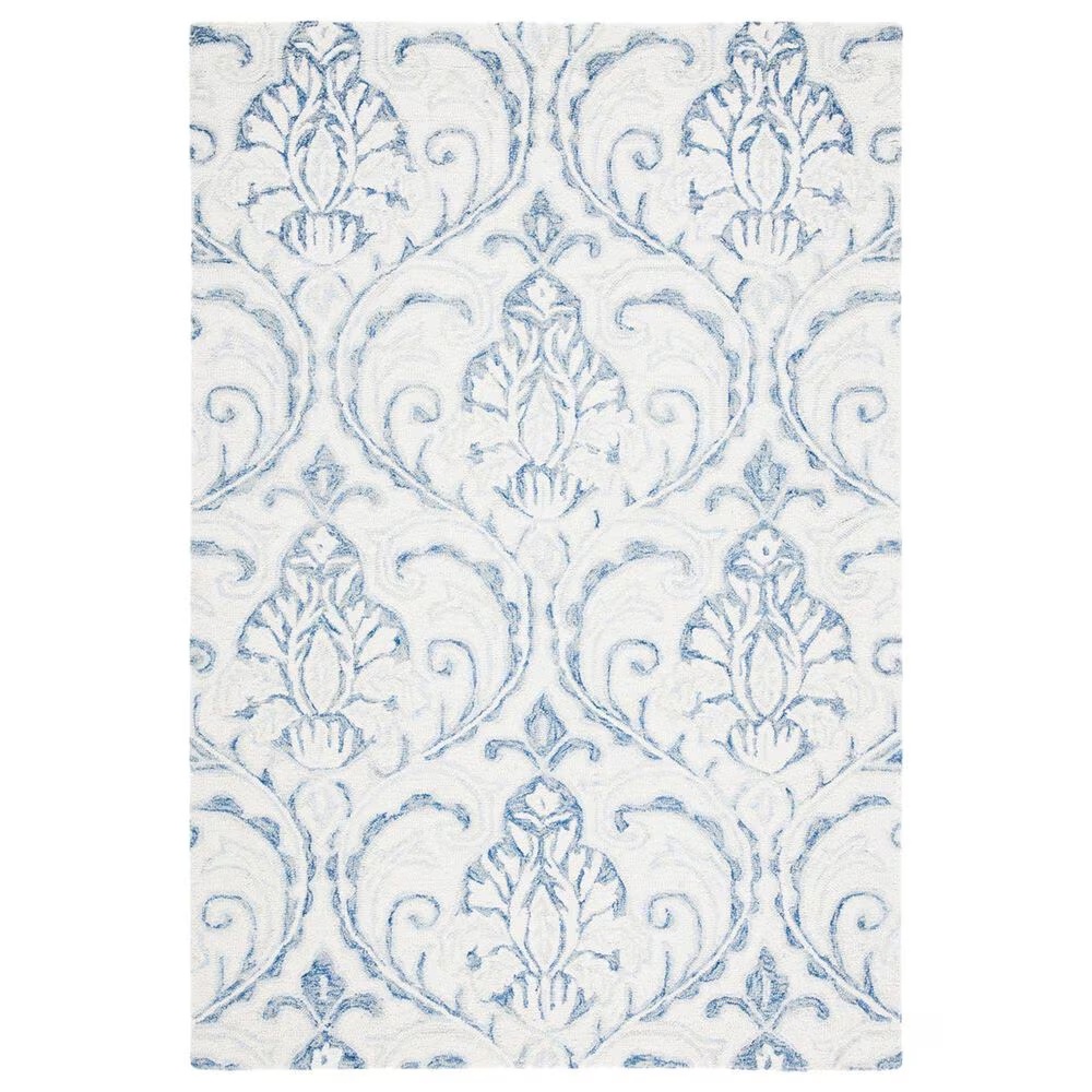 Safavieh Micro-Loop MLP532A 4' x 6' Ivory and Blue Area Rug