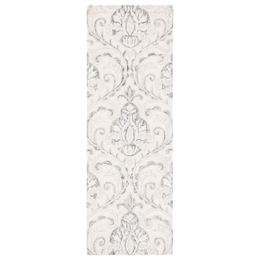 Safavieh Micro-Loop Damask 2'3" x 11' Ivory and Grey Runner