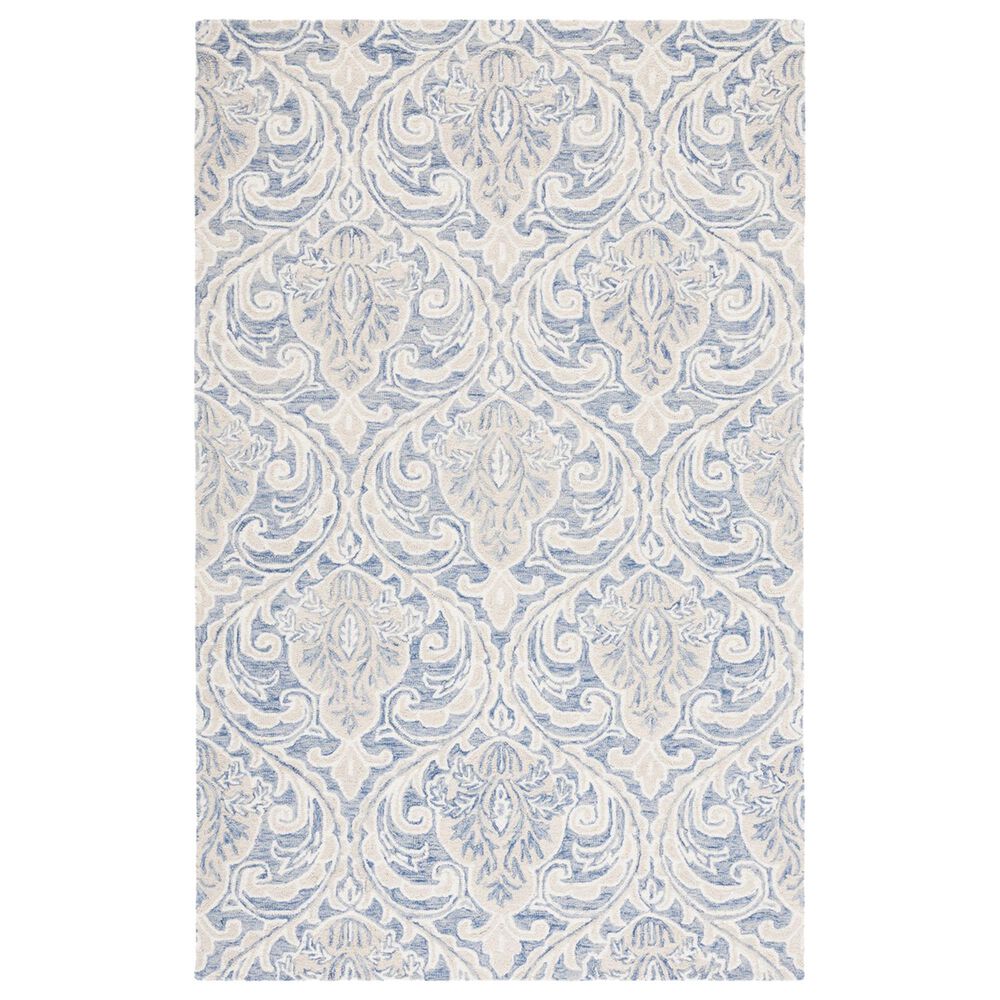 Safavieh Micro-Loop MLP532M 6' x 9' Blue and Ivory Area Rug