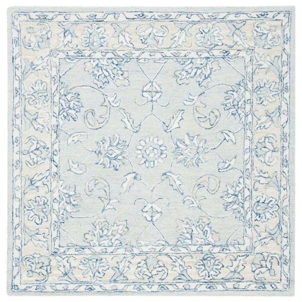 Safavieh Micro-Loop 5' Square Blue and Beige Area Rug