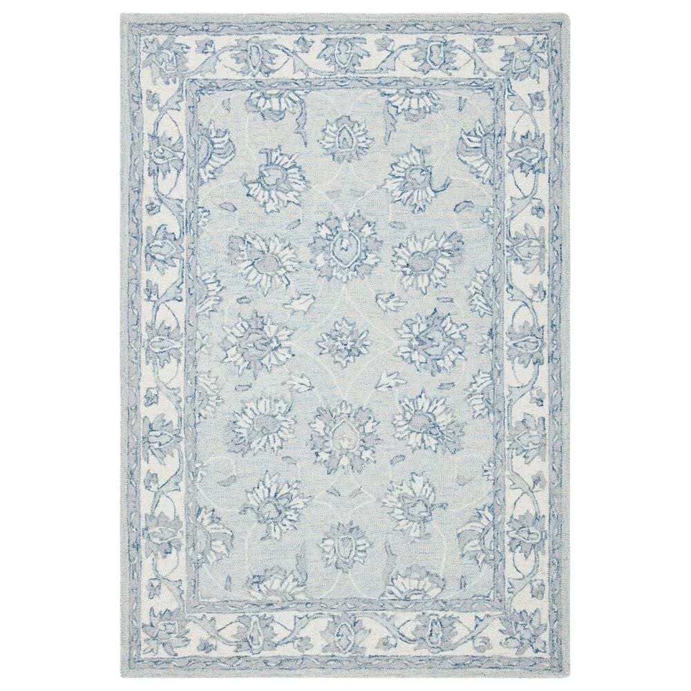 Safavieh Micro-Loop Traditional 4' x 6' Light Blue and Ivory Area Rug