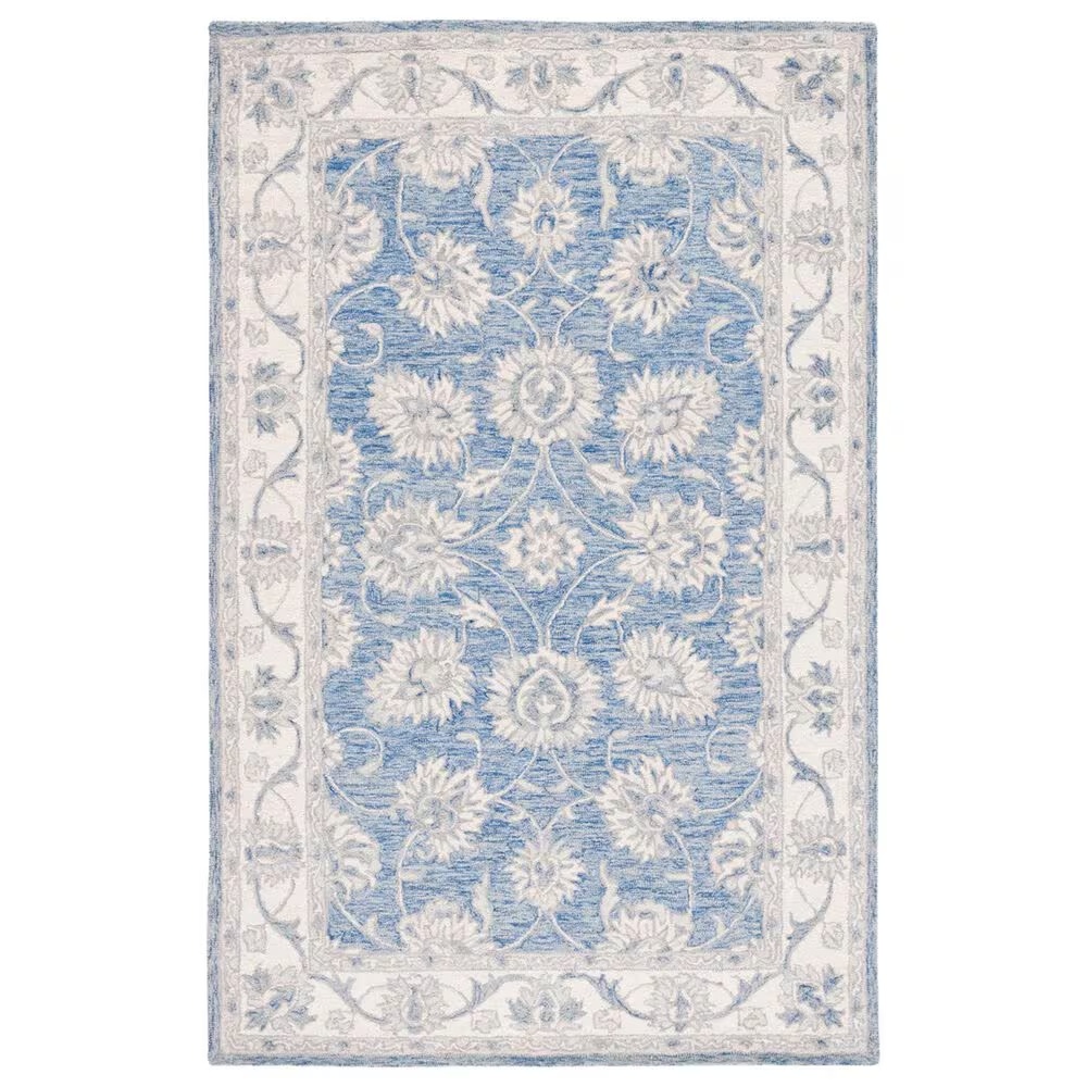 Safavieh Micro-Loop MLP536M 5' x 8' Blue and Ivory Area Rug