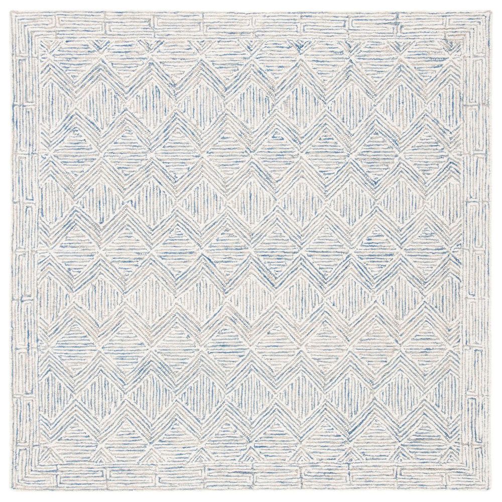 Safavieh Micro-Loop MLP538M 3' Square Blue and Ivory Area Rug