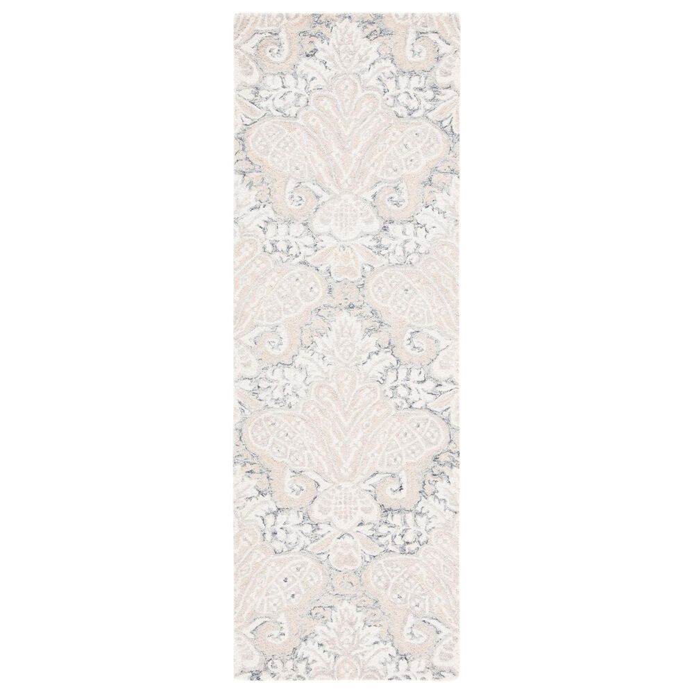 Safavieh Micro-Loop Damask 2'3" x 13' Charcoal and Ivory Runner