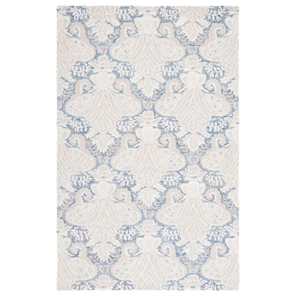 Safavieh Micro-Loop MLP539M 5' x 8' Blue and Ivory Area Rug