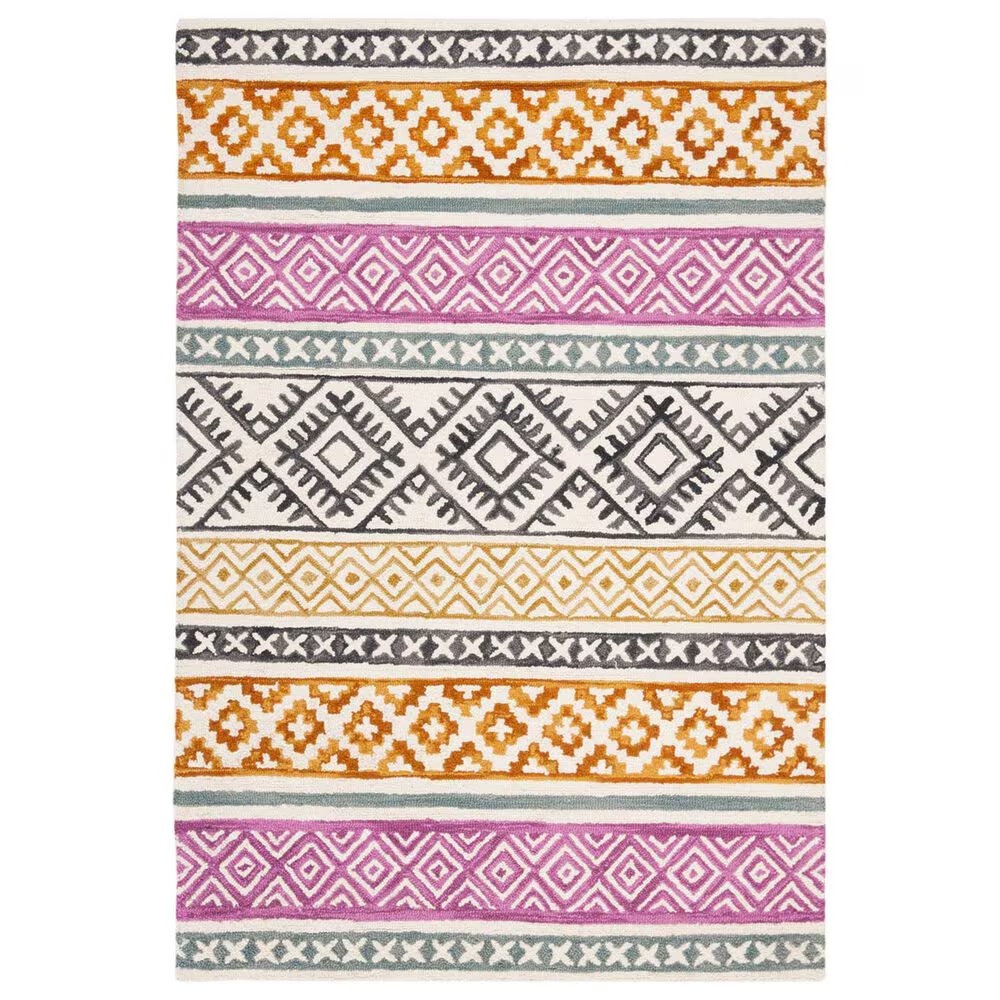 Safavieh Micro-Loop 4' x 6' Ivory and Rust Area Rug