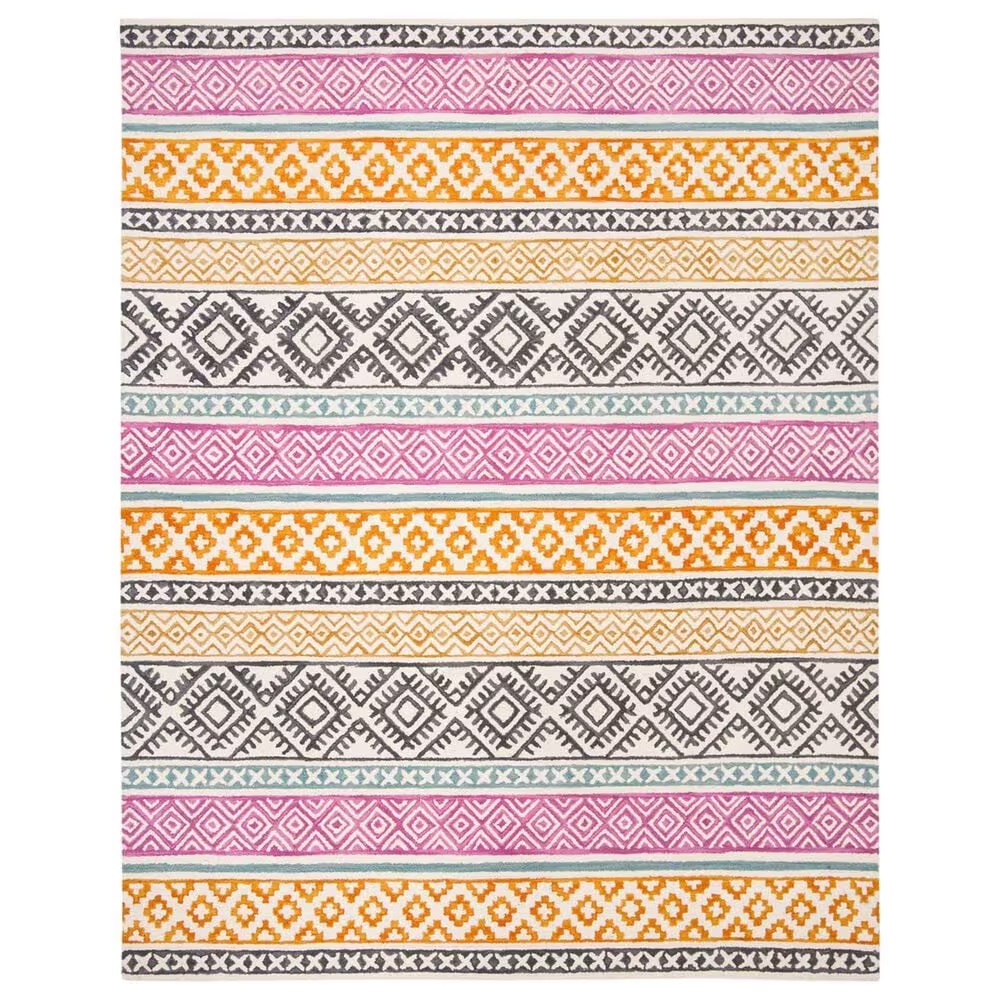 Safavieh Micro-Loop 8' x 10' Ivory and Rust Area Rug