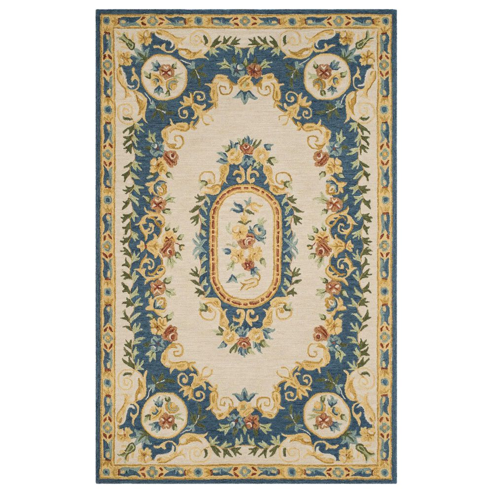 Safavieh Micro-Loop 5' x 8' Cream and Blue Area Rug