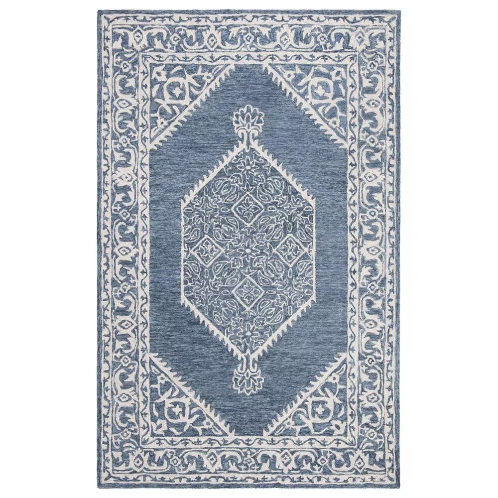 Safavieh Micro-Loop MLP605M 5' x 8' Blue and Ivory Area Rug