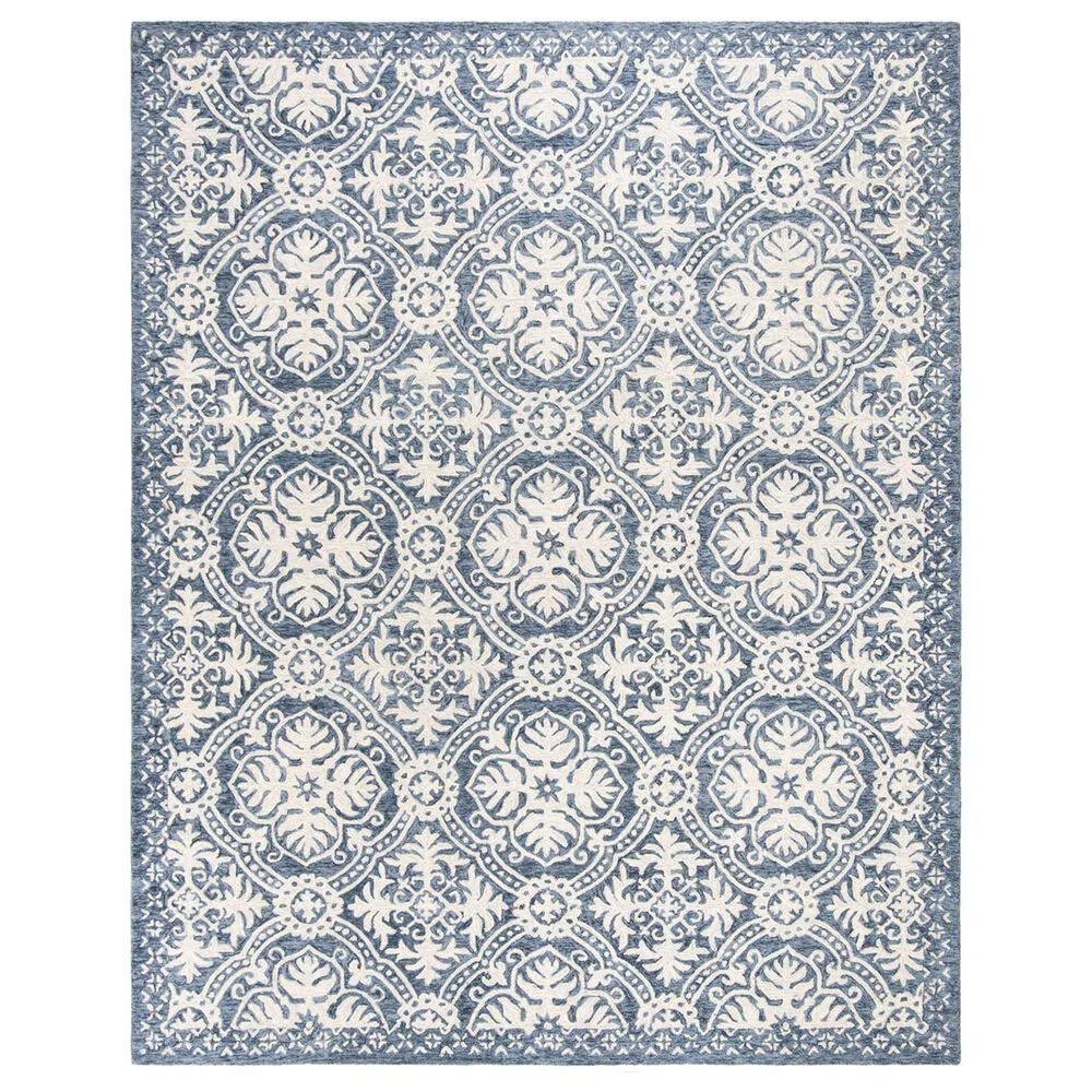 Safavieh Micro-Loop MLP606M 8' x 10' Blue and Ivory Area Rug