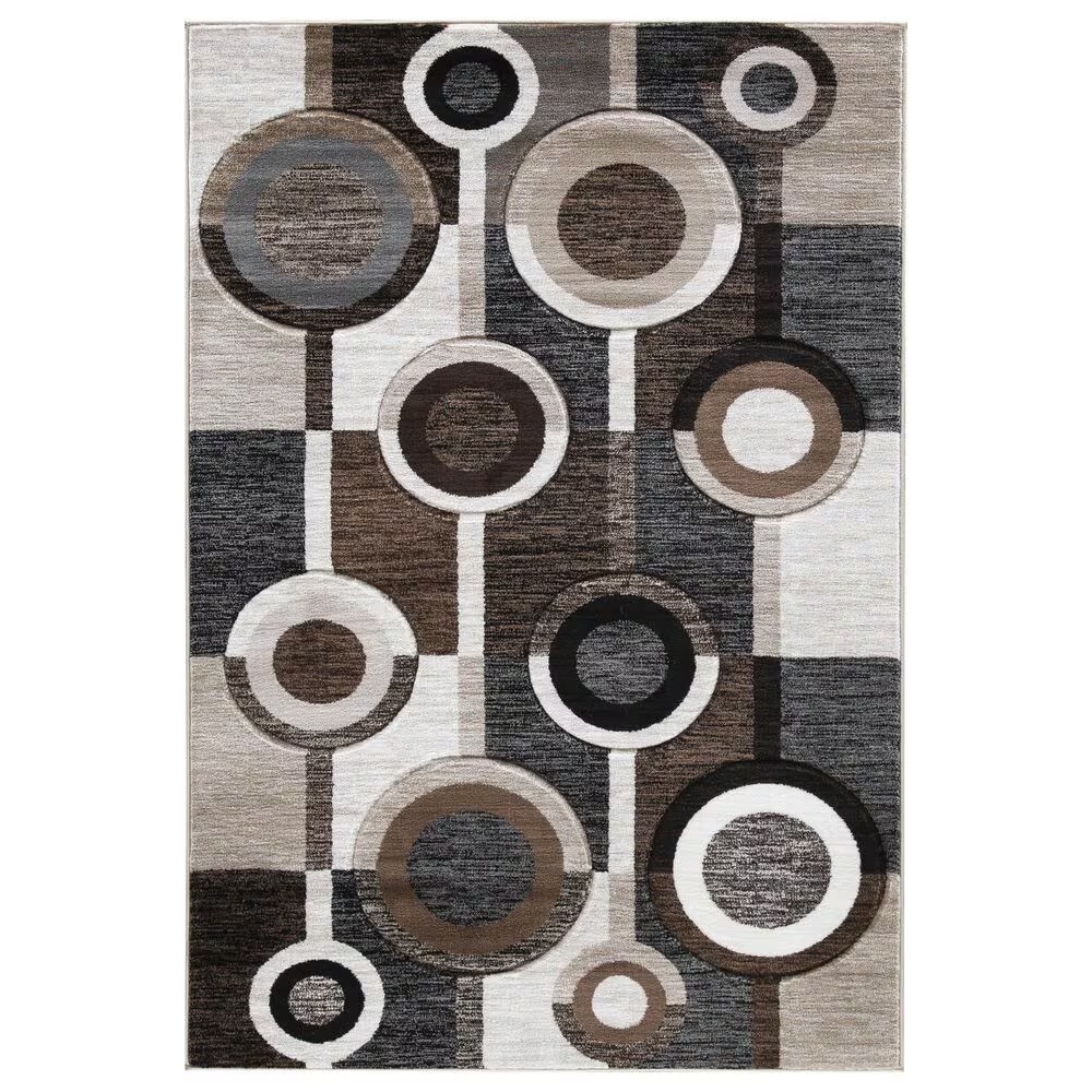 Ashley Guintte 8' x 9'6" Black, Brown and Cream Area Rug