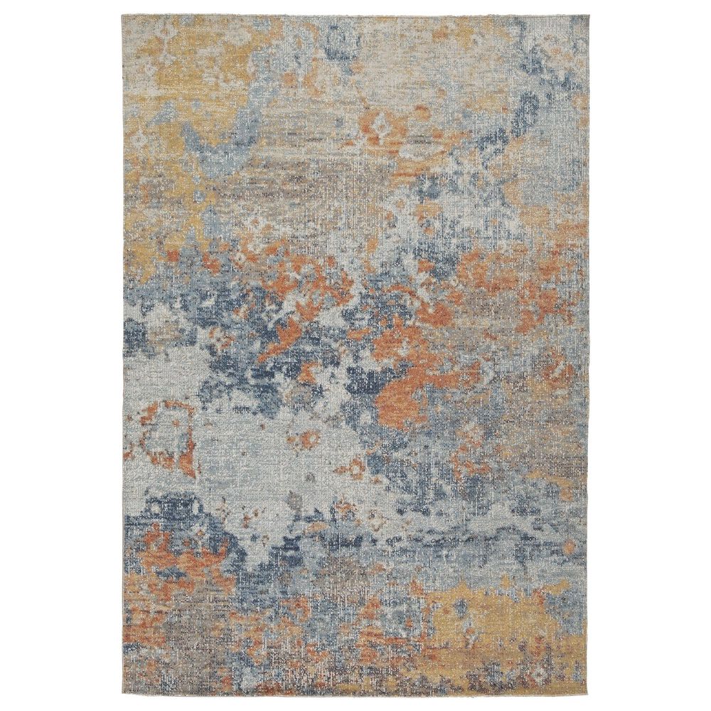 Ashley Wraylen 5'3" x 7' Orange, Blue and Gray Indoor/Outdoor Area Rug