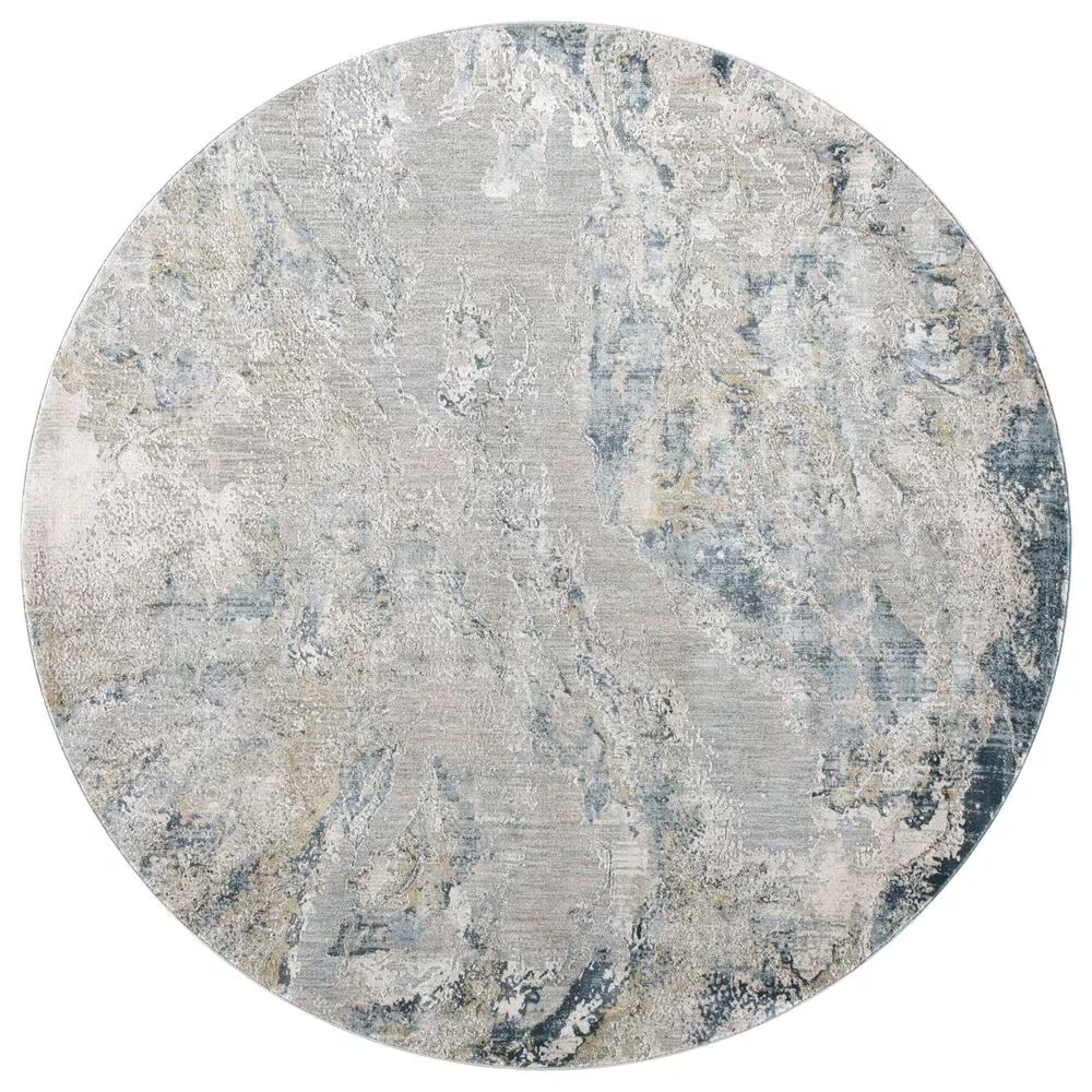 Surya Brunswick Dusty Sage, Taupe, Light Gray, White, Pale Blue, Olive, Teal, Light Sage and Navy 7'10" Round Area Rug