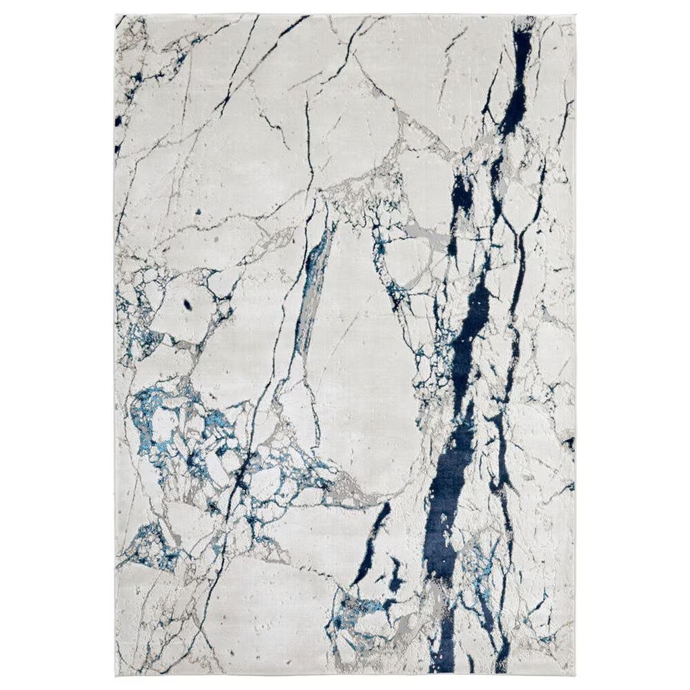 Feizy Rugs Indio 10' x 13'2" Ivory and Blue Area Rug