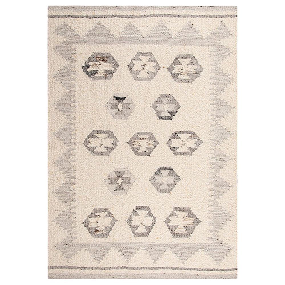 RIZZY Nova 8' x 10' Southwestern Silver and Ivory Area Rug