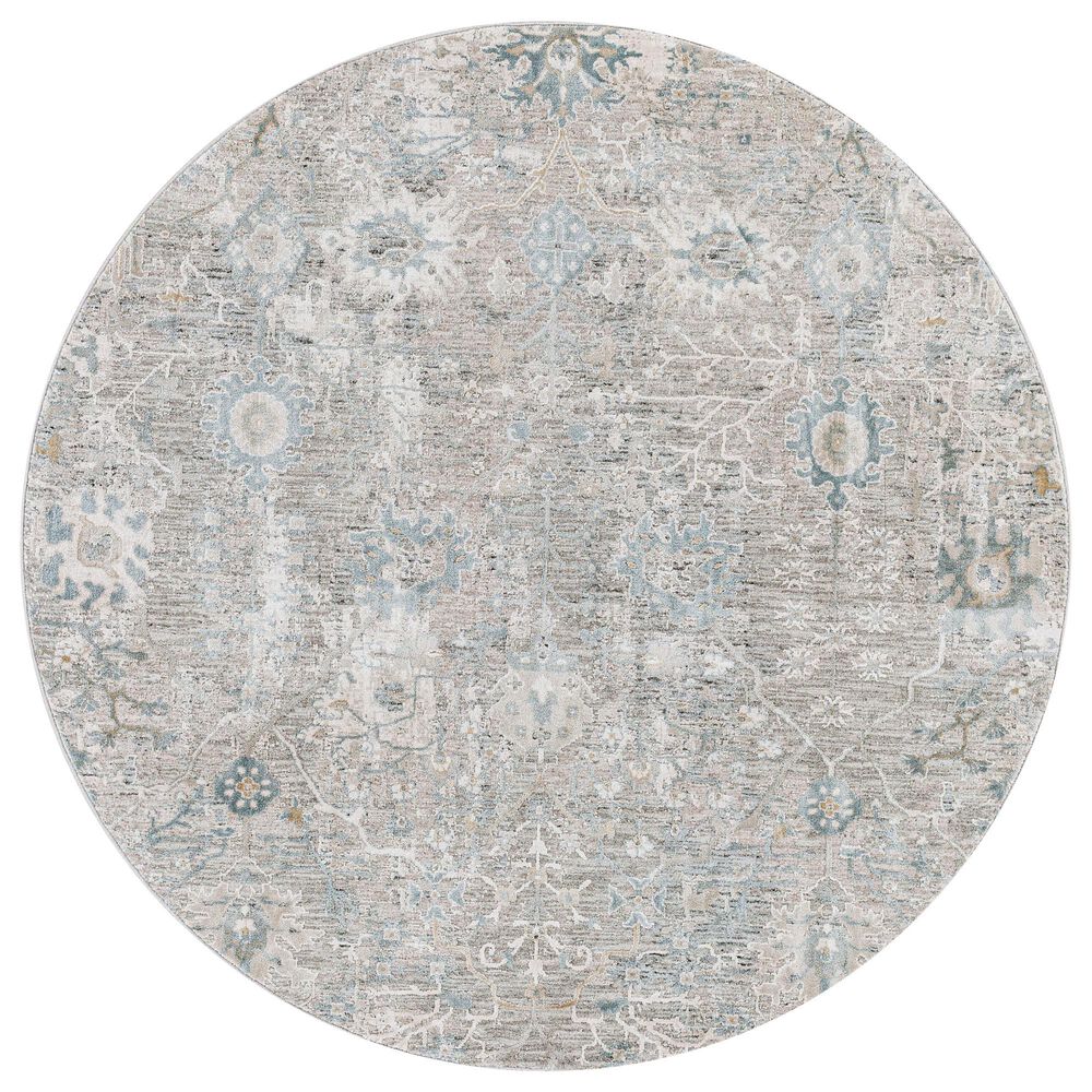 Surya Brunswick Dusty Sage, Light Beige, Taupe and Medium Gray 6'7" Round Area Rug