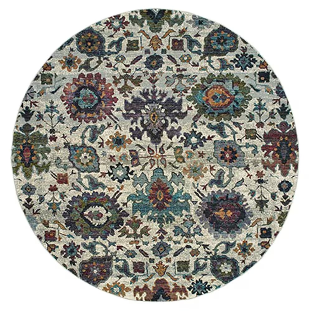 Oriental Weavers Andorra 7'10" Round Stone Area Rug