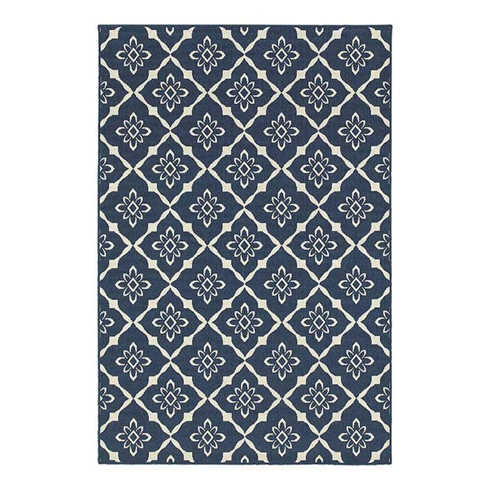 Oriental Weavers Meridian 5703B 6'7" x 9'6" Navy Area Rug