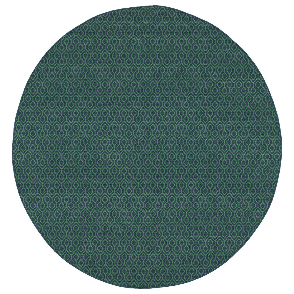 Oriental Weavers Meridian 1634Q 7'10" Round Navy Area Rug