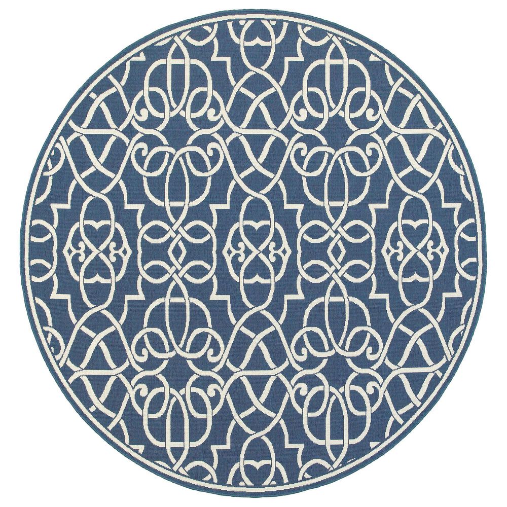 Oriental Weavers Meridian 7'10" Round Navy Area Rug