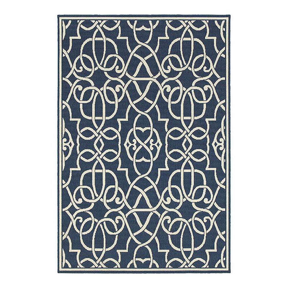 Oriental Weavers Meridian 2205B 7'10" x 10'10" Navy Area Rug