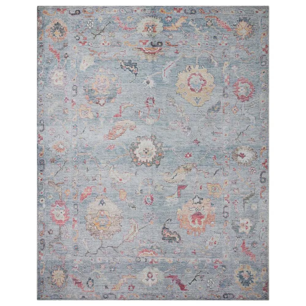 Loloi II Elysium 3' Round Denim and Multicolor Area Rug