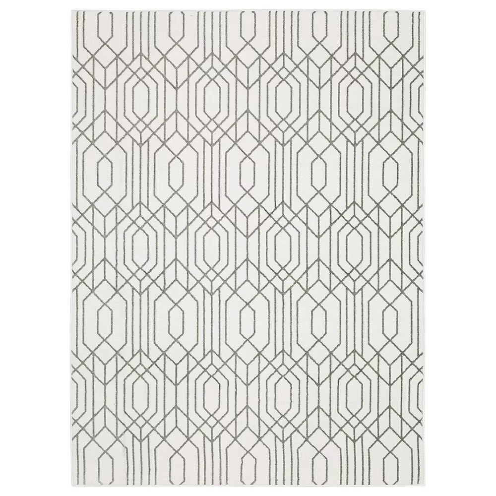 Oriental Weavers Montecito Geometric 3'3" x 5' White Area Rug
