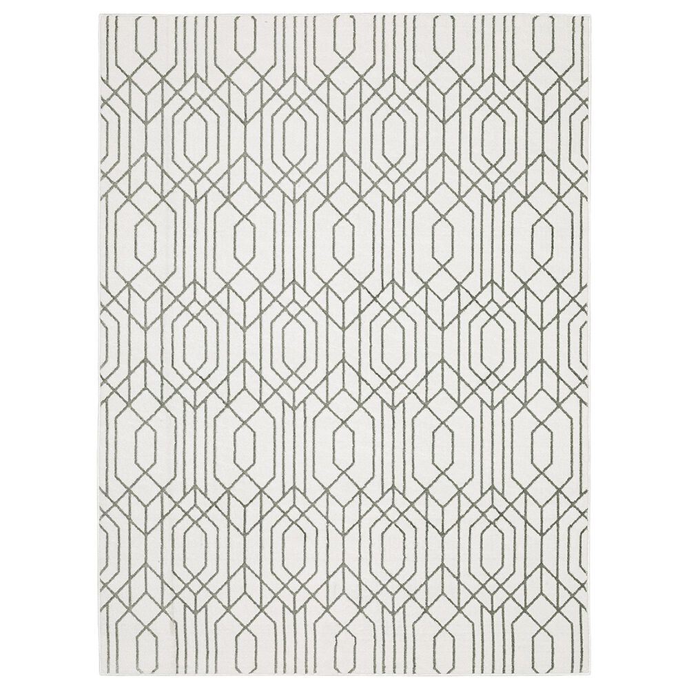 Oriental Weavers Montecito Geometric 7'10" x 10'10" White Area Rug