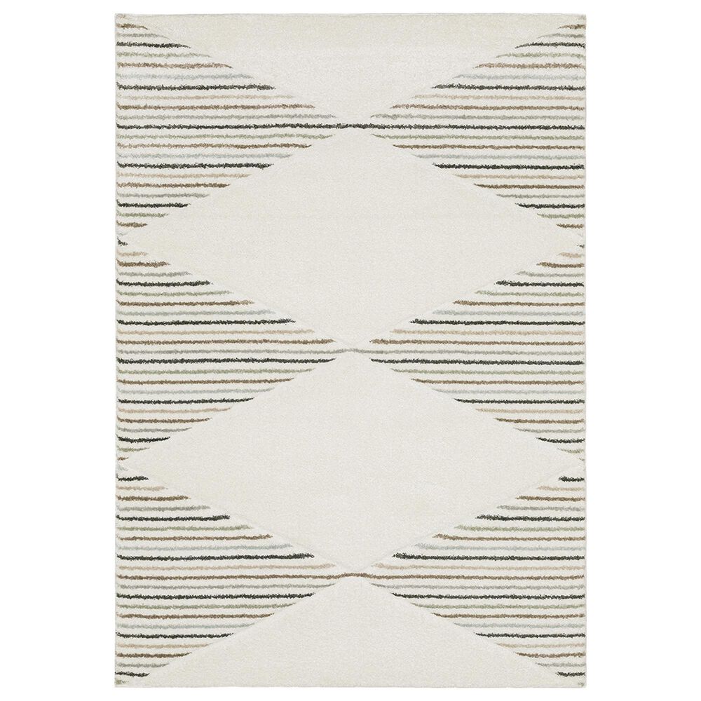 Oriental Weavers Cambria Diamond Stripe 1'10" x 7'6" Beige Runner