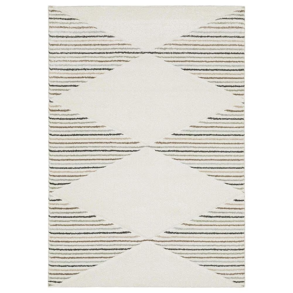 Oriental Weavers Cambria Diamond Stripe 9'10" x 12'10" Beige Area Rug