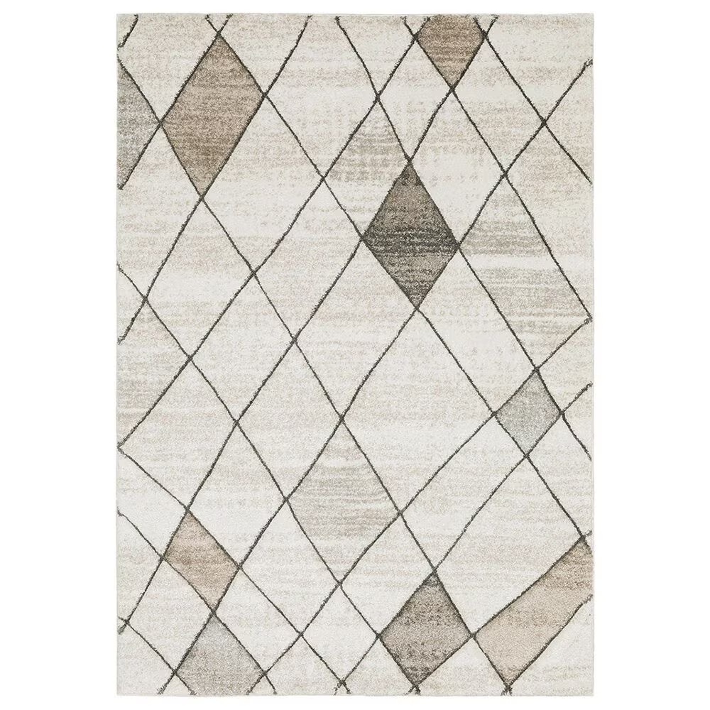 Oriental Weavers Cambria Geo Lattice 1'10" x 7'6" Beige Runner