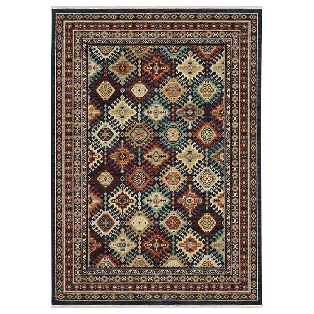 Oriental Weavers Lilihan Ornamental 7'10" x 10'10" Navy Area Rug