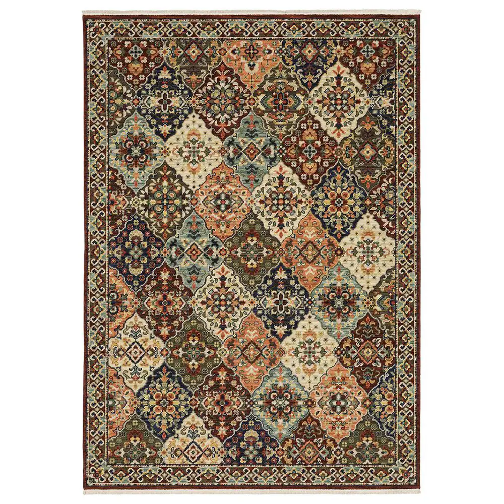 Oriental Weavers Lilihan Floral Trefoil 9'10" x 12'10" Red Area Rug