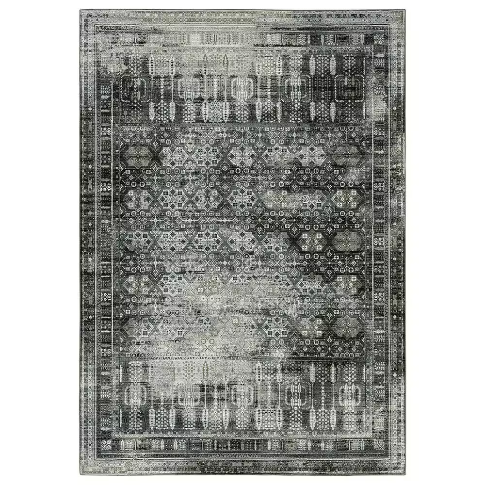 Oriental Weavers Gemini Distressed Floral 6'7" x 9'6" Charcoal Area Rug