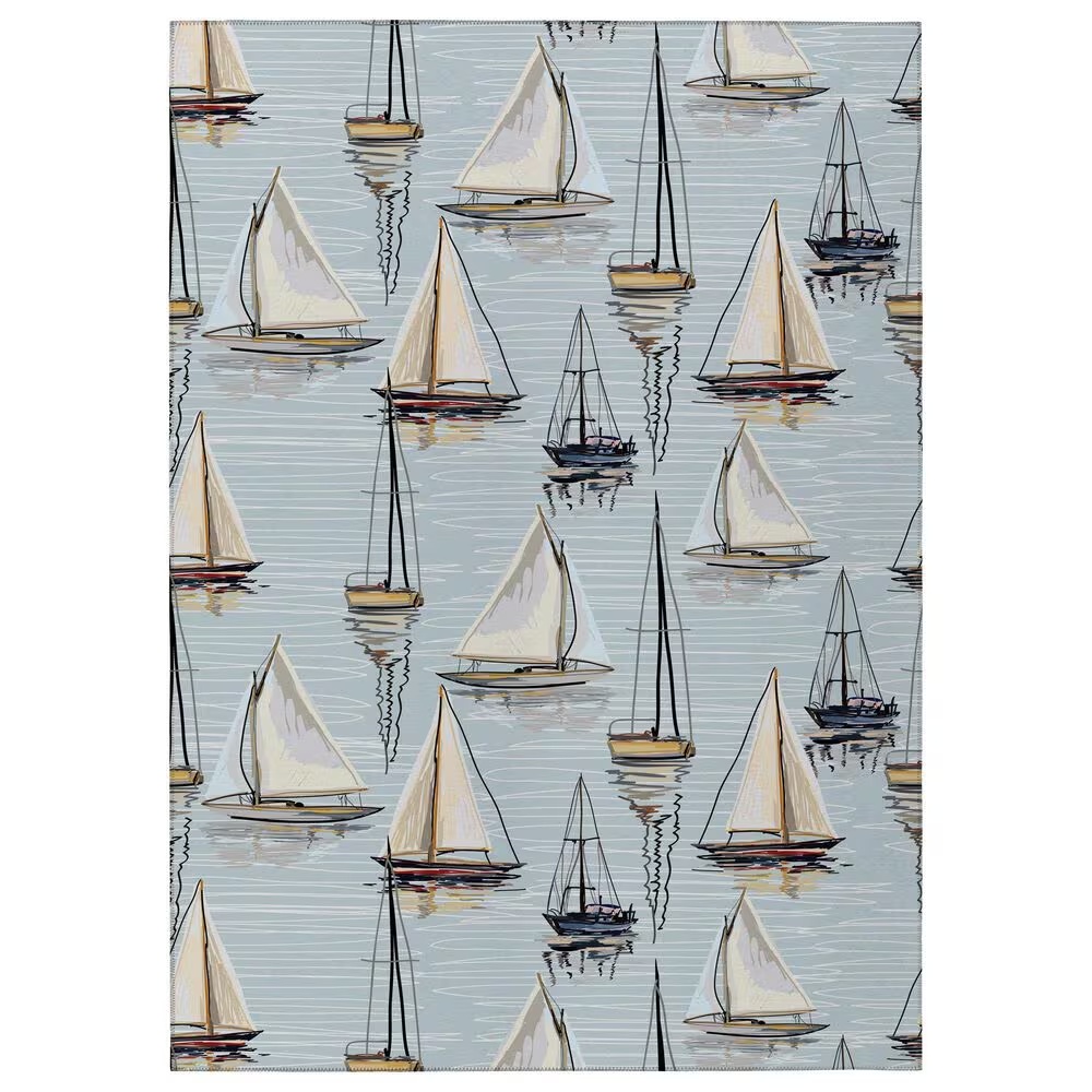 Dalyn Rug Company Harbor 2'3" x 7'6" Sky Indoor/Outdoor Runner