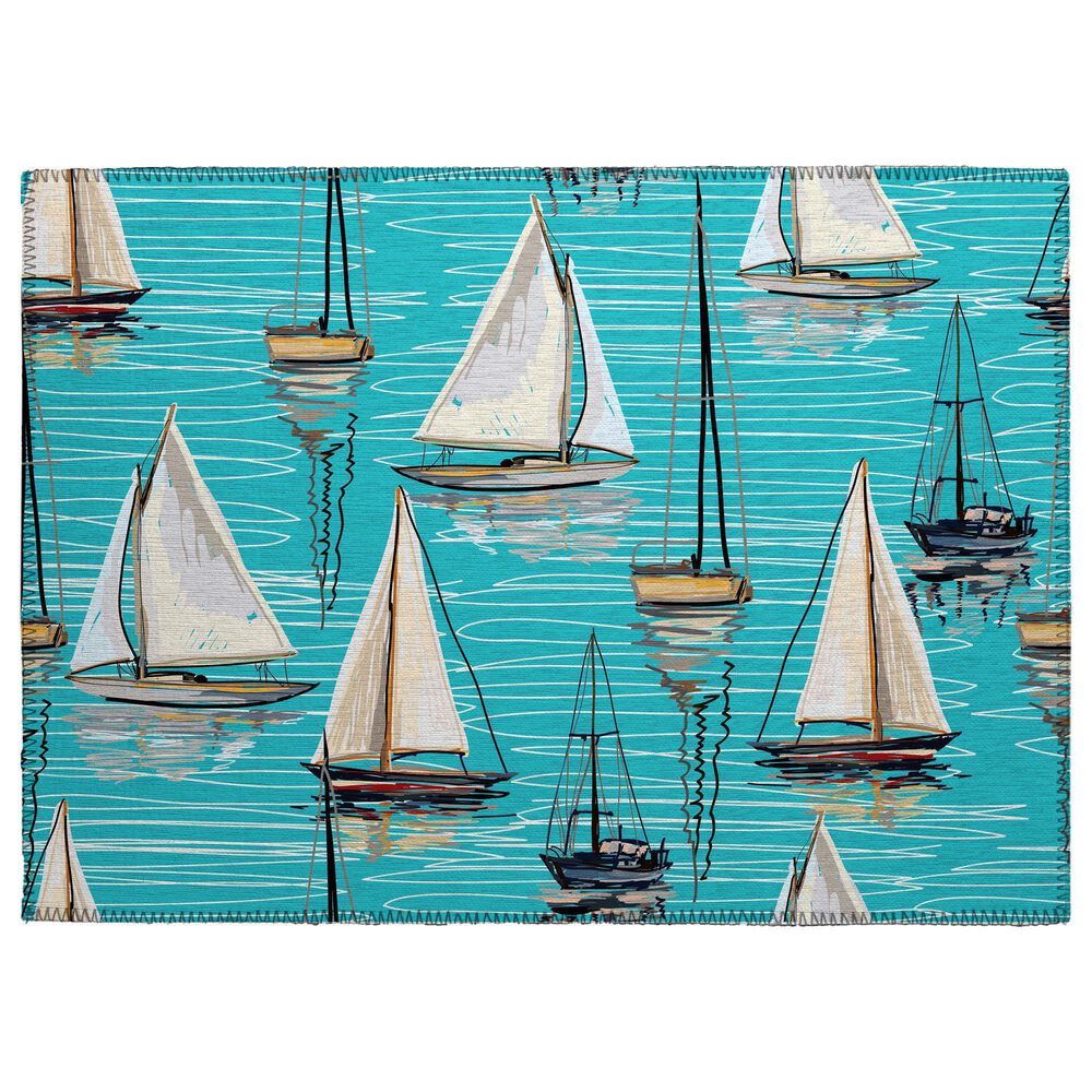 Dalyn Rug Company Harbor 1'8" x 2'6" Teal Indoor/Outdoor Area Rug