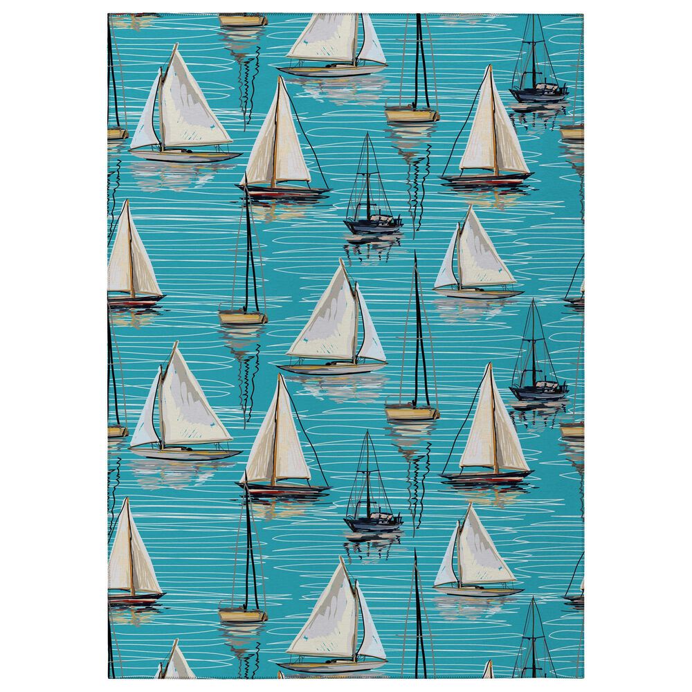 Dalyn Rug Company Harbor 2'3" x 7'6" Teal Indoor/Outdoor Runner